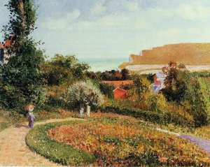 The Garden of the Hotel Berneval Oil painting by Camille Pissarro