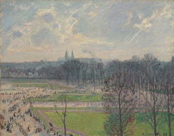 Main Product Photo of The Garden of the Tuileries on a Winter Afternoon  Painting by Camille Pissarro