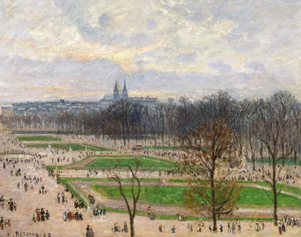 The Garden of the Tuileries on a Winter Afternoon  by Camille Pissarro - Hand-Painted Oil Painting Reproduction
