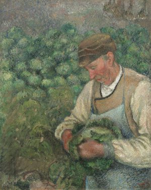 The Gardener - Old Peasant with Cabbage by Camille Pissarro Oil Painting