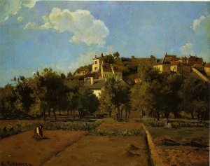 The Gardens of l'Hermitage, Pontoise by Camille Pissarro Oil Painting