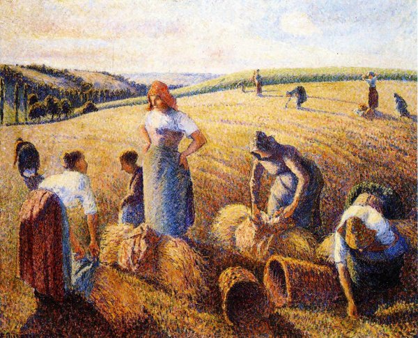 Main Product Photo of The Gleaners Painting by Camille Pissarro