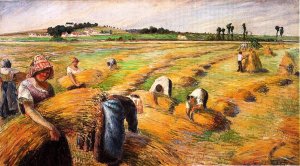 The Harvest II Oil painting by Camille Pissarro