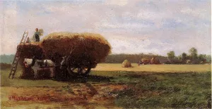 The Harvest painting by Camille Pissarro