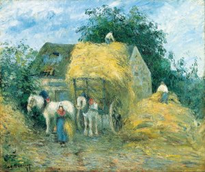 The Hay Cart, Montfoucault by Camille Pissarro Oil Painting