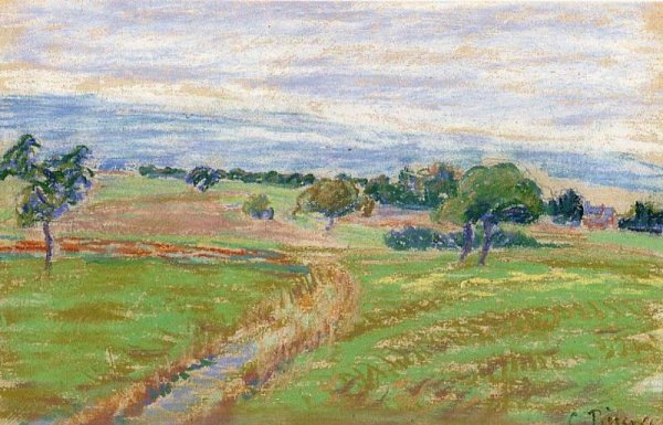 The Hills of Thierceville by Camille Pissarro - Hand-Painted Oil Painting Reproduction