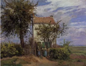 The House in the Fields, Rueil by Camille Pissarro Oil Painting