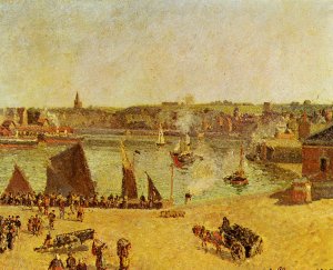 The Inner Harbor, Dieppe by Camille Pissarro Oil Painting