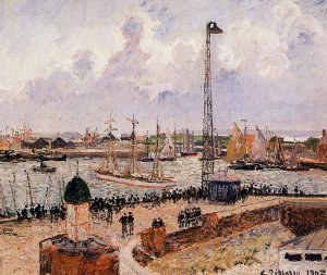 The Inner Harbor, Le Havre by Camille Pissarro Oil Painting
