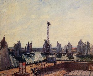 The Inner Port and Pilots Jetty, Le Havre Oil painting by Camille Pissarro