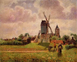 The Knocke Windmill, Belgium by Camille Pissarro - Oil Painting Reproduction
