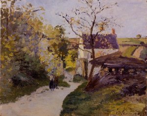 The Large Walnut Tree at l'Hermitage Oil painting by Camille Pissarro
