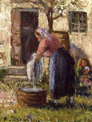 The Laundry Woman by Camille Pissarro - Oil Painting Reproduction