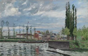 The Lock at Pontoise by Camille Pissarro Oil Painting