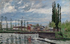 The Lock at Pontoise by Camille Pissarro Oil Painting