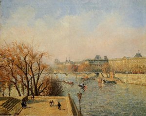 The Louvre: Morning, Sun by Camille Pissarro Oil Painting