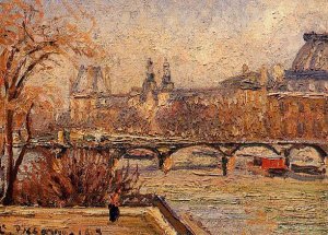 The Louvre - Morning Oil painting by Camille Pissarro