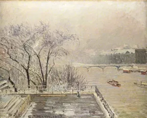The Louvre Under Snow Oil painting by Camille Pissarro