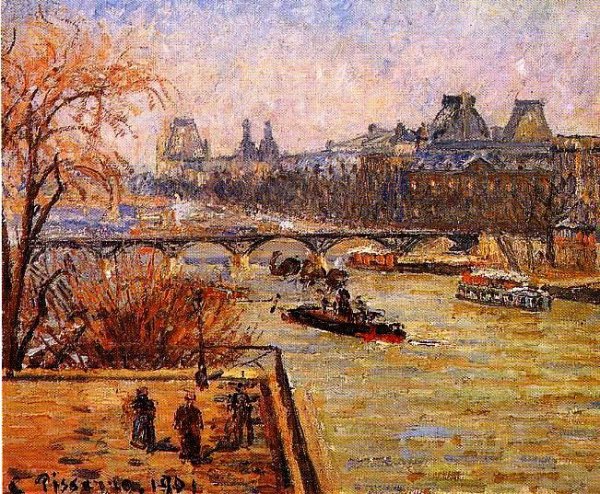 Main Product Photo of The Louvre Painting by Camille Pissarro