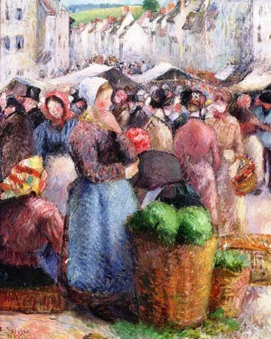 The Market at Gisors also known as Rue Cappeville by Camille Pissarro Oil Painting