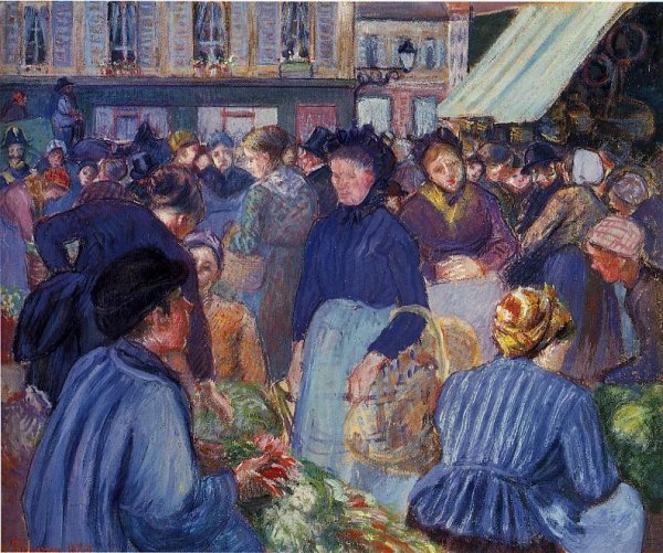 Main Product Photo of The Market at Gisors Painting by Camille Pissarro
