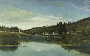 The Marne at Chennevieres by Camille Pissarro Oil Painting