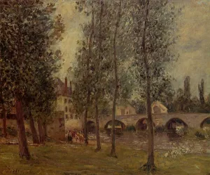 The Moret Bridge painting by Camille Pissarro