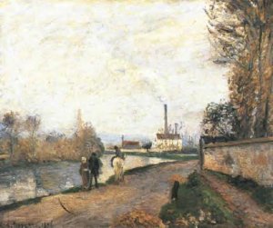 The Oise at Pontoise in Bad Weather by Camille Pissarro Oil Painting
