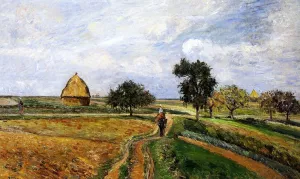 The Old Ennery Road in Pontoise Oil painting by Camille Pissarro