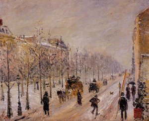 The Outer Boulevards, Snow Effect by Camille Pissarro Oil Painting