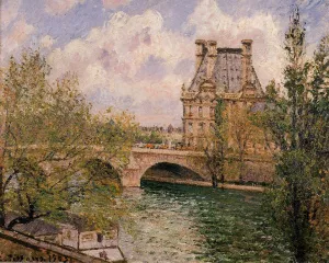 The Pavillion de Flore and the Pont Royal by Camille Pissarro Oil Painting