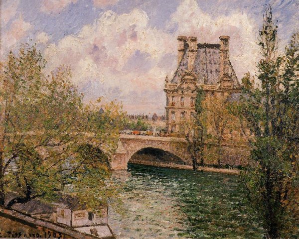 Main Product Photo of The Pavillion de Flore and the Pont Royal Painting by Camille Pissarro