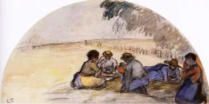 The Picnic by Camille Pissarro Oil Painting