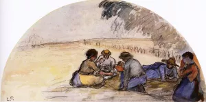 The Picnic Oil painting by Camille Pissarro