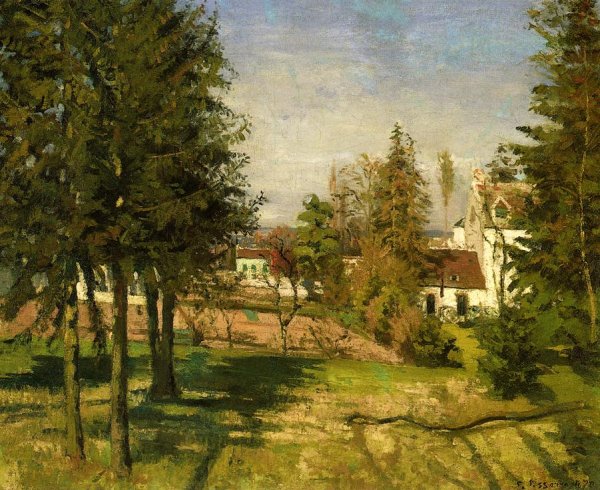The Pine Trees of Louveciennes  by Camille Pissarro - Hand-Painted Oil Painting Reproduction