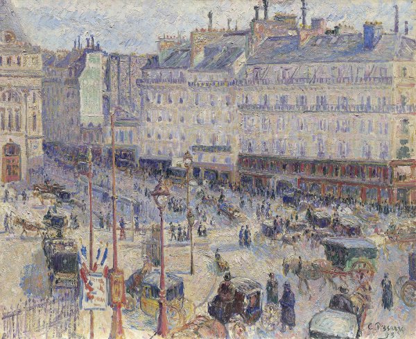 The Place du Havre, Paris  by Camille Pissarro - Hand-Painted Oil Painting Reproduction
