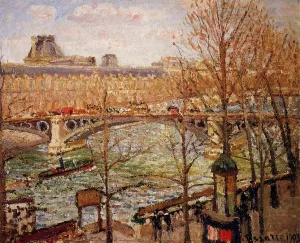 The Pont du Carrousel, Afternoon by Camille Pissarro - Oil Painting Reproduction