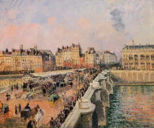 The Pont-Neuf: Afternoon Sun by Camille Pissarro - Oil Painting Reproduction
