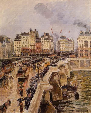 The Pont-Neuf: Rainy Afternoon by Camille Pissarro - Oil Painting Reproduction