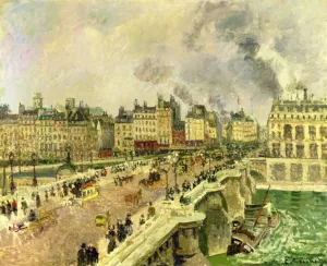 The Pont Neuf, Shipwreck of the Bonne Mere by Camille Pissarro Oil Painting