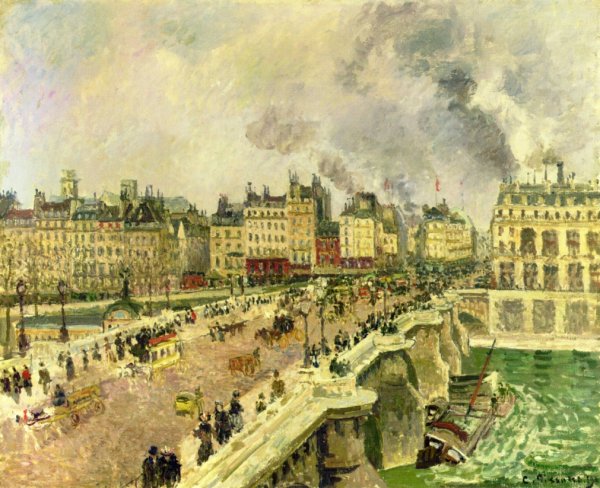The Pont Neuf, Shipwreck of the Bonne Mere by Camille Pissarro - Hand-Painted Oil Painting Reproduction