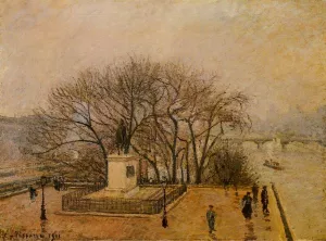 The Pont-Neuf, Statue of Henri IV: Mist painting by Camille Pissarro