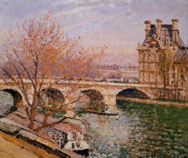 Main Product Photo of The Pont Royal and the Pavillion de Flore Painting by Camille Pissarro