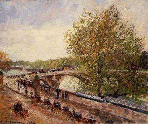 The Pont Royal - Grey Weather, Afternoon, Spring by Camille Pissarro - Oil Painting Reproduction
