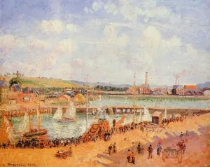 The Port of Dieppe, the Dunquesne and Berrigny Basins: High Tide, Sunny Afternoon by Camille Pissarro - Oil Painting Reproduction