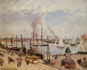 The Port of Le Havre - High Tide Oil painting by Camille Pissarro