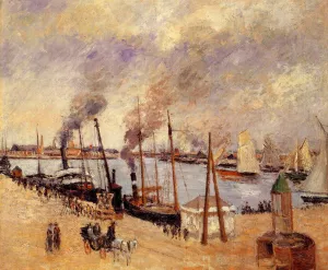 The Port of Le Havre painting by Camille Pissarro
