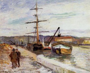 The Port of Rouen II by Camille Pissarro Oil Painting