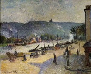 The Quays at Rouen Oil painting by Camille Pissarro