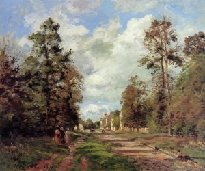 The Road to Louveciennes at the Outskirts of the Forest by Camille Pissarro Oil Painting